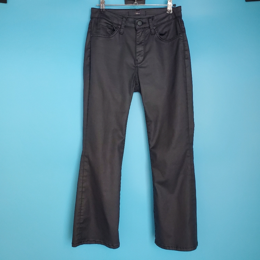 Mavi Coated Jeans Women's 27 Black Cropped Bootcut Jeans